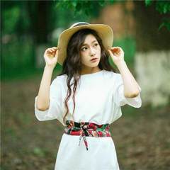 Spring and summer is art and wind loose pure show thin color dress, large size home dress and dress  white The waist is fan-shaped red 