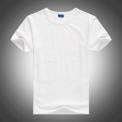 Advertising shirt custom logo student class T-shirt round neck cultural shirt custom work clothes pr white s. 