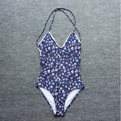 新款泳装欧美女士数码印花连体泳衣厂家批发比基尼一件代发bikini 图色印花 S