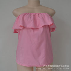 TOPS blouse blouse blouse enh012, euramerican cross - border women`s wear, European & American cross pink s. 