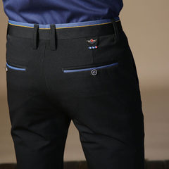 Summer men`s business casual pants trim the Korean version of English trousers men`s pants trend str 618 noble black 28 