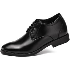 2018 new style men`s shoes, Korean version, pointed genuine leather, breathable and invisible inner  1018 black 36 