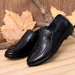 New spring and autumn casual men`s shoes in the middle and old soft-sole father shoes men`s shoe man Black 3177 38 