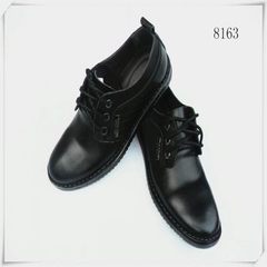 Men`s leather Korean version of British business casual black brown leather shoes male manufacturers black 38 