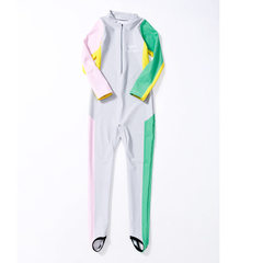 New style children`s one-piece swimsuit boys and girls middle school children`s long-sleeved long sl The picture color m 