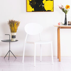 北欧现代简约家用餐椅洽谈塑料靠背休闲椅时尚创意书桌椅 白 46.5*42*82*45