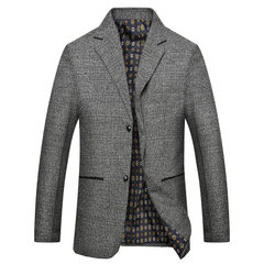 Plaid coat men`s fashion men`s suit jacket casual regular men`s spring coat gray m 