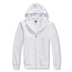 500 g lamb fleece zippered vest custom sportswear advertising hoodie overcoat custom LOGO printing white s. 