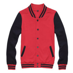 Autumn and winter baseball uniform, protective suit, class suit, tailored long sleeve cotton work su Red and navy sleeve s. 