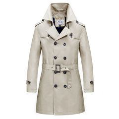 Factory direct sales men`s coat new long style business men`s wear thin wrinkle resistant spring and khaki s. 