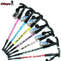 Cleye 铝合金烤漆登山杖三节手杖户外徒步旅行用品 厂家直销批发 黑色 1350