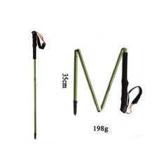 MOUNTAIN YOYO leisurely M1 4 folding super light M rod hiking stick Dark green, 115 cm 
