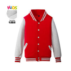 AG480g spring Korean children`s baseball cardigan jersey baseball suit casual jacket class suit cust red 90 cm 