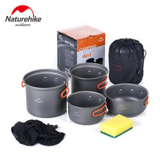 NH norke 4 in 1 set pan set dinner barbecue outdoor camping cookware portable 2-3 people 14.5 * 14.5 * 18 cm 