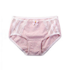 Ladies underwear yarn pure cotton comfort women`s middle waist sexy lace edge cotton triangle pants  6068 pink m 