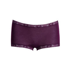 Floral umbrella pure color stretch flat horn underpants for women with sexy lace lace lace lace unde purple M 155/85 