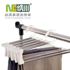 Nachuan fashion creative five - in - one magic trousers rack double - hook stainless steel wardrobe  49 * 23 cm 