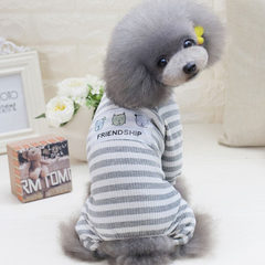 Pure cotton good friend home clothes pet dog clothes spring and summer clothing dog four-legged clot gray XXL 