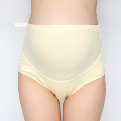 Pregnant women`s underwear high waist support abdomen cotton pregnancy underwear autumn and winter l yellow m 