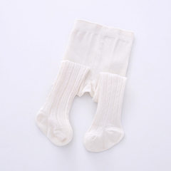 图图星 小七同款春季纯棉婴儿连裤袜0-2-4-6岁儿童大PP宝宝打底袜 白色 （0-6个月）开档