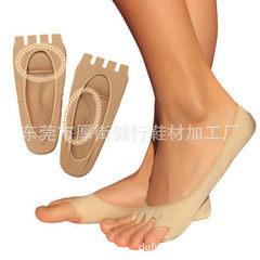 Five - finger socks Japanese fish mouth anti - abrasion foot open toe socks anti - slip absorption s black 