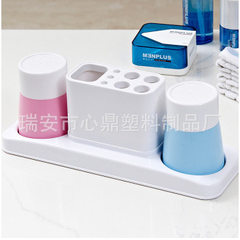 Modern couples toothbrush holder set bathroom toiletries set combine toothbrush holder with two doub Green, blue, pink, purple 30 * 10 * 11.5 cm 