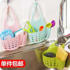 Kitchen shelf put dishcloth dishcloth cloth basket wire ball hanging basket small supplies sponge si Sky-blue sponge 