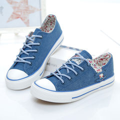 100 small white shoes female 2018 autumn leisure board Korean version of the new school canvas shoes blue 35 