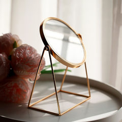 Modern elegant and simple metal stereoscopic cosmetic mirror gold tieyi princess desktop mirror cosm metal 
