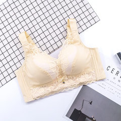 Spring and summer new fashion sexy lace ladies without magnetic underwear gathered in thin cup witho Color of skin 75 b, 