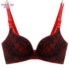 The new poilan stainless steel ring bra gathers together a pair of creamy lace for a comfortable fem Festive red 70 b, 