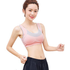 WeChat hot style running yoga bra fitness back shock-proof underwear vest type quick drying vest Bright black Average size (85-130 kg) 