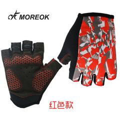 No logo no logo mountain road cycling half finger gloves outdoor sports short finger silicone glove  092 red m 