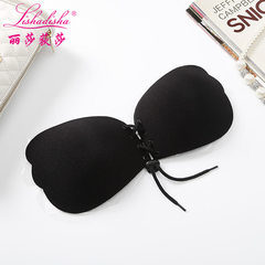 2018 new breathable lala goddess no shoulder with silicone gathered invisible bra girls underwear pu black c 