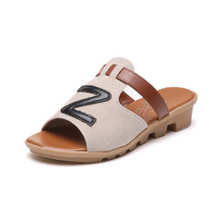 New style simple fashion sandals slippers women summer high heel waterproof platform muffin shoes wi Upgrade white 35 
