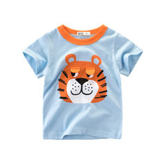 Children`s summer new children`s clothing brand 27KIDS baby clothes boys short sleeve T-shirt cotton 9067 a light blue 90 cm 