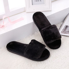 One word wool real heart winter inside and outside living in warm wool anti - slip thick cotton slip black 38-39 fits 37-38 feet 