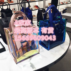2018 new female bag laser bag small CK 20780531 jelly transparent dazzling laser bag single-shoulder blue 