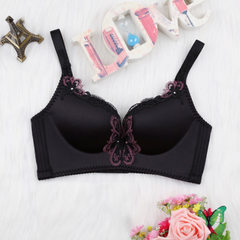 Autumn and winter genuine embroidery happy lady bra manzi meidi stainless steel ring gather fox girl black 38/85 c 