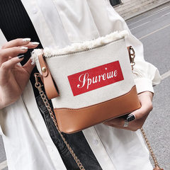 Shangxin small bag female 2018 summer new style fashionable canvas letters single shoulder small squ black 