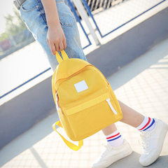 Canvas backpack the Korean version of fashion leisure backpack college style men and women leisure s yellow 
