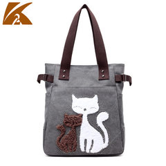 New style canvas bag women`s bag Korean version of fashionable simple one-shoulder leisure bag cute  Coffee brown 