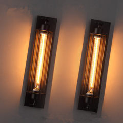 创意工业墙壁灯客厅床头阳台楼梯灯美式复古铁艺爱迪生长笛壁灯 不带光源