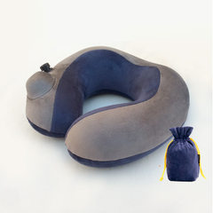 The u-shaped pillow is made by tilley pressing the inflatable pillow to receive the cervical vertebr Mei red 