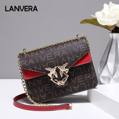 New style slanted with simple leisure fashion PVC with leather vintage than small wings small square red 