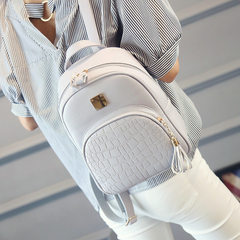 Double shoulder bag lady`s backpack 2018 new style fashionable Korean version of summer crocodile pa pink 