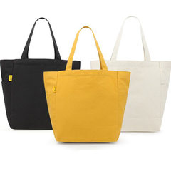 可印制LOGO 韩式时尚工艺口袋帆布包/帆布袋 批发订购 黄色
