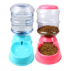 Dog and dog water dispenser pet cat automatic feeder cat and dog food bowl gravity water basin 3.5L green 