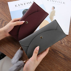A new Korean version of lady hot style purse, new style and fashionable style Wine red 