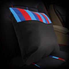 Support customized and creative automobile three-yuan color pillow BMW car cushion for the back pill Leather three primary colors hold a pillow 